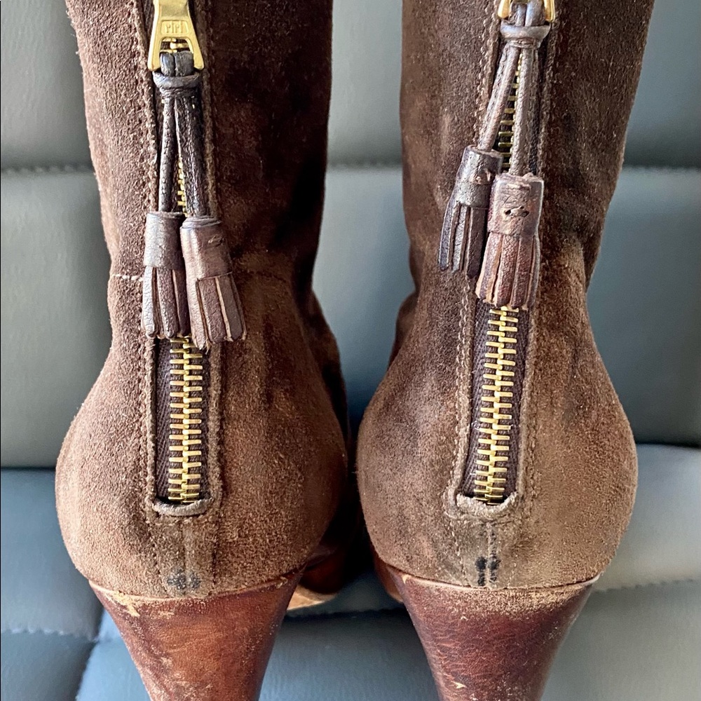 Rag & Bone Distressed Leather & Suede Brown Boots - Picture 5 of 6